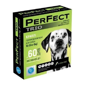 PerFect TRIO краплі від бліх і кліщів для собак 10-20 кг, 3 піп. УТ-00001018 &mdash; купити у Вусолап