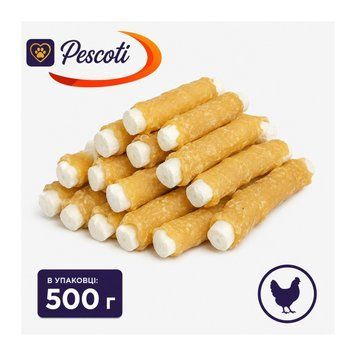 Лакомство Pescoti курица на большой кальцинированной палочке, 500 г УТ-00002458 &mdash; купить в Вусолап