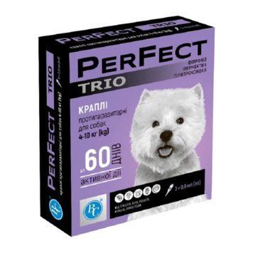 PerFect TRIO краплі від бліх і кліщів для собак 4-10 кг, 3 піп. УТ-00001219 &mdash; купити у Вусолап